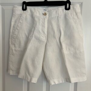 Tommy Bahama Women’s White Bermuda Shorts Relaxed Fit - 100% Linen - Size 8